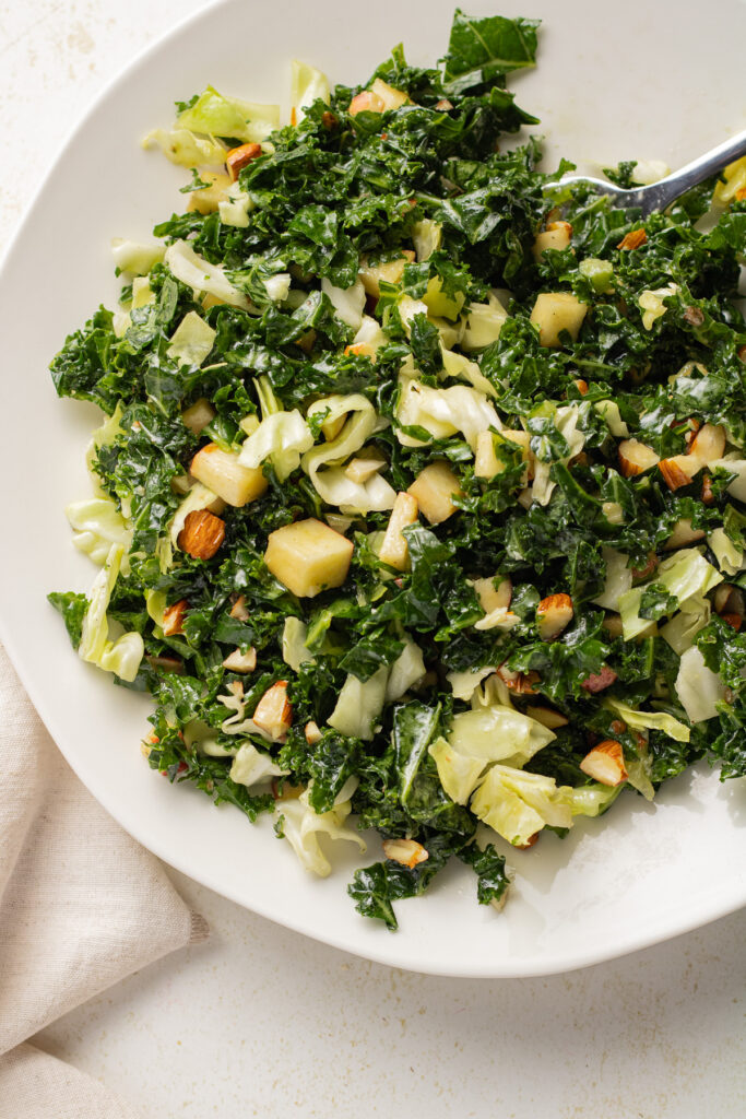 Kale salad on a plate.