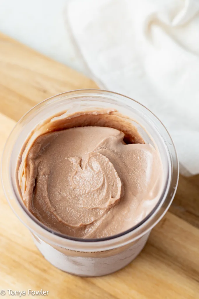 ice cream in a pint container.